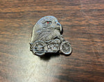 VTG Enamel Golden Eagle Motorcycle Biker Pin Harley Davidson Indian VL 1930's