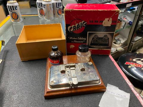 Vtg CRAIG Movie Supply Co 8-16 MM Film Splicer Orig Box Tools Bottles Projector