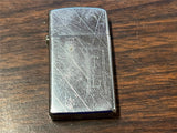 VTG 1972 Polished Chrome Lined Zippo Lighter Slim TL initials