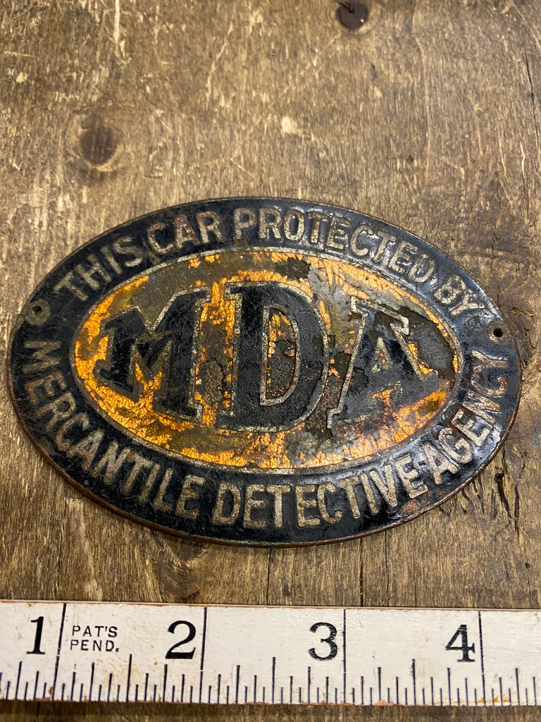 Mda Mercantile Detective Agency Auto Truck Badge Emblem License Porcel ...