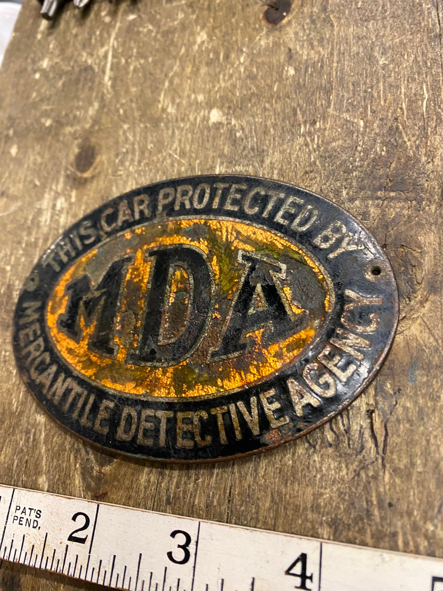 Mda Mercantile Detective Agency Auto Truck Badge Emblem License Porcel ...