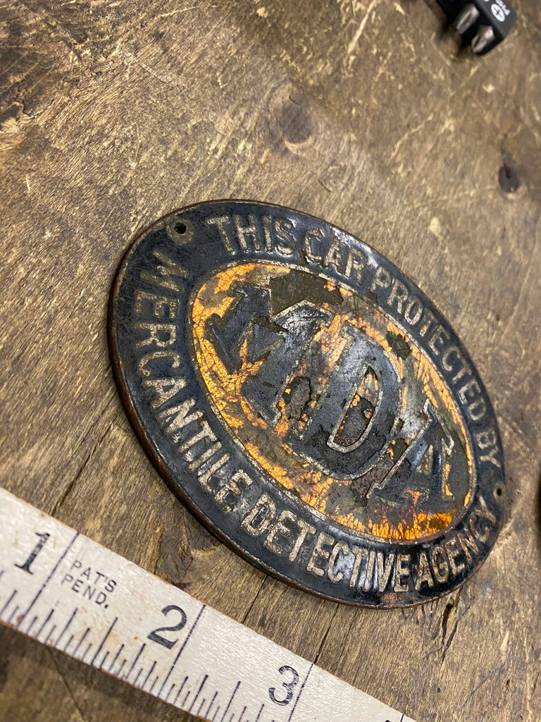 Mda Mercantile Detective Agency Auto Truck Badge Emblem License Porcel ...