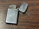 VTG 1972 Polished Chrome Lined Zippo Lighter Slim TL initials