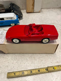 vtg ERTL 1990 corvette convertible bright red 1:25 scale promo car