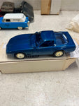 vtg ERTL 1991 AMT Corvette ZR-1 medium quasar blue 1:25 scale car collectable