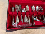 VTG Mixed Silverplate 1847 Rogers Eternally yours Precious Court 41 pieces + Box
