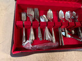VTG Mixed Silverplate 1847 Rogers Eternally yours Precious Court 41 pieces + Box