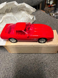 vtg ERTL 1990 bright red corvette ZR-1 collectors car 1:25 scale