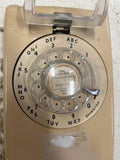 vtg made in USA Cortelco Wall Rotary Telephone Beige adjustable volume