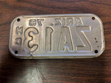 VTG 1978 State of Arizona Motorcycle License Plate ZA13 Original