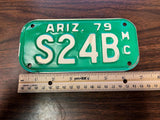 VTG 1979 State of Arizona Motorcycle License Plate S24B Original