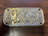 VTG 1979 State of Arizona Motorcycle License Plate S22M Original