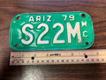 VTG 1979 State of Arizona Motorcycle License Plate S22M Original