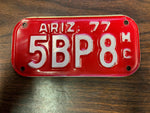 VTG 1977 State of Arizona Motorcycle License Plate 5BP8 Original