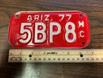 VTG 1977 State of Arizona Motorcycle License Plate 5BP8 Original