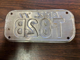 VTG 1977 State of Arizona Motorcycle License Plate T82B Original