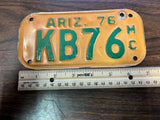 VTG 1976 State of Arizona Motorcycle License Plate KB76 Original