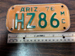 VTG 1976 State of Arizona Motorcycle License Plate HZ86 Original