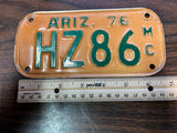 VTG 1976 State of Arizona Motorcycle License Plate HZ86 Original