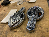Original Gas Tank Emblems 1959-1960 Panhead XLH Sportster Factory Rechrome VTG