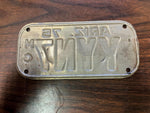 VTG 1975 State of Arizona Motorcycle License Plate YYN7 Original