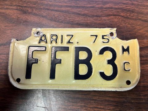 VTG 1975 State of Arizona Motorcycle License Plate FFB3 Original