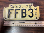 VTG 1975 State of Arizona Motorcycle License Plate FFB3 Original