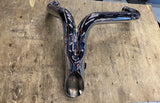 2 into 1 Custom Exhaust Pipe Dumper Harley Softail Chopper Dyna Chrome 1986^