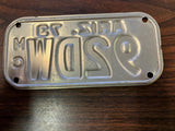 VTG 1973 State of Arizona Motorcycle License Plate 92DW Original