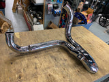 2 into 1 Custom Exhaust Pipe Dumper Harley Softail Chopper Dyna Chrome 1986^