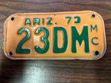 VTG 1973 State of Arizona Motorcycle License Plate 23DM Original