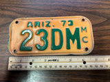 VTG 1973 State of Arizona Motorcycle License Plate 23DM Original