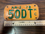 VTG 1973 State of Arizona Motorcycle License Plate 50DT Original