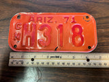 VTG 1971 State of Arizona Motorcycle License Plate H318 Original