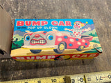 Vtg NOS Wakasuto Boeki Bump Car Japan Pop Up Clown Friction Toy Tin New in Box!