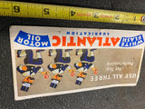 Vintage Atlantic Motor Oil Ink Blotter Advertising Gas Oil Can Petroliana White
