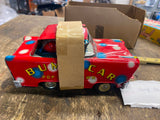 Vtg NOS Wakasuto Boeki Bump Car Japan Pop Up Clown Friction Toy Tin New in Box!