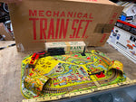 Marx Mechanical Toy train Set Layout Base Tin Litho Orig Box 1950's Mint Wind Up