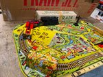 Marx Mechanical Toy train Set Layout Base Tin Litho Orig Box 1950's Mint Wind Up