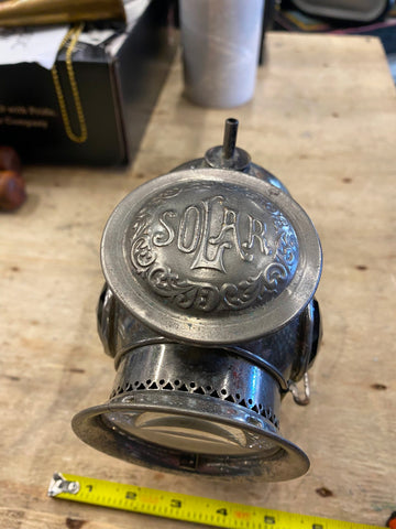 Vtg badger brass 1900 Carbide Head lamp Harley Hendee Henderson