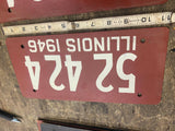 Soybean License plates Ill 1946 Matched Set Auto Truck Collector Vtg WW2 Hot Rod