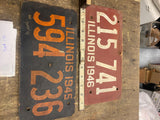 WW2 Soybean License plates Ill 1945 1946 Auto Truck Collector Buick Chevy Lesall