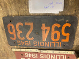 WW2 Soybean License plates Ill 1945 1946 Auto Truck Collector Buick Chevy Lesall