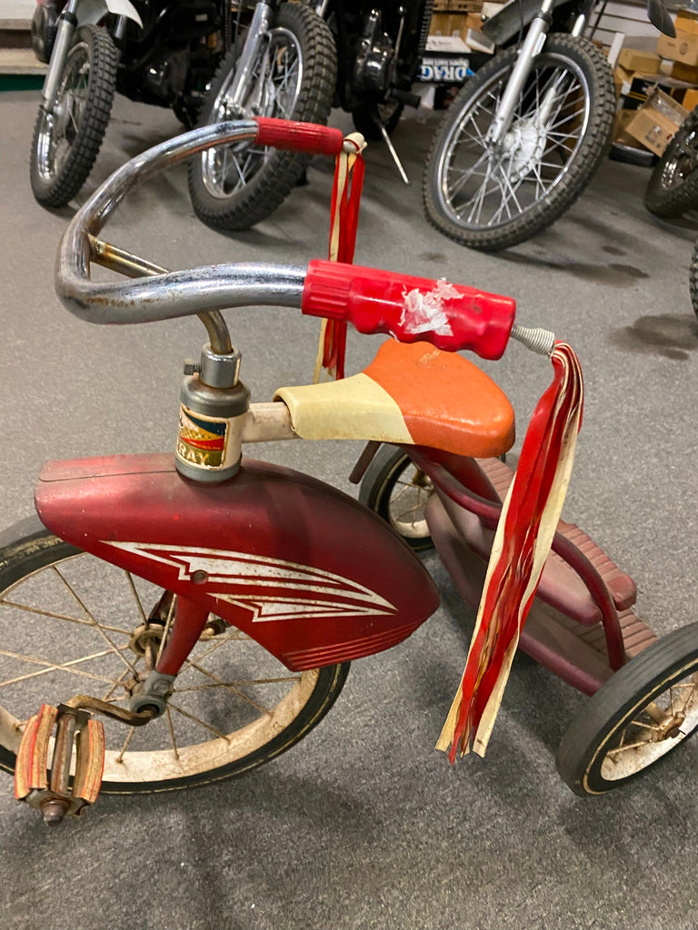 Vtg Murray Tricycle Red Double Step Skirted Fender Streamers Bicycle K cyclewarehouse.online