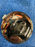 NOS Screamin Eagle Medallion Badge Emblem 96" Chrome Sissybar Derby Tour pak Cov