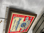 Vtg Budweiser Sign Clock King of beers Genuine 1970's Advertising Tavern Man Cav