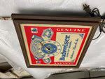 Vtg Budweiser Sign Clock King of beers Genuine 1970's Advertising Tavern Man Cav