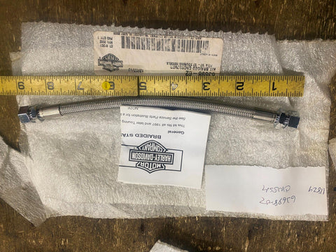 NOS Harley Braided Crossover Fuel Line Touring FLH Street Road Ultra Glide King