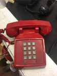Vintage  Red Desk phone ITT Push Button Telephone Office Antique adjustable vol.