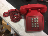 Vintage  Red Desk phone ITT Push Button Telephone Office Antique adjustable vol.